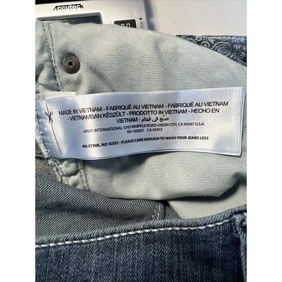 ARIAT Mid Rise Boot Cut Jeans Ocean Blue Size 30R 32”L Whipstitch - Picture 13 of 15
